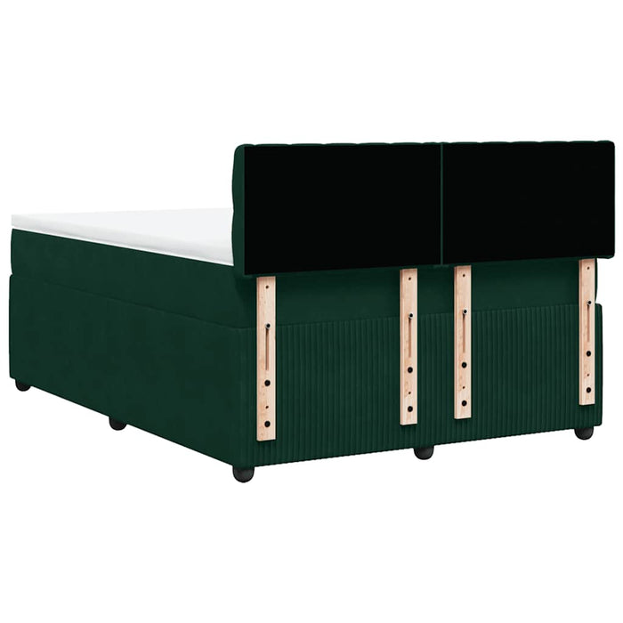 Pat box spring cu saltea, verde închis, 140x200 cm, catifea - WALTI WALTI