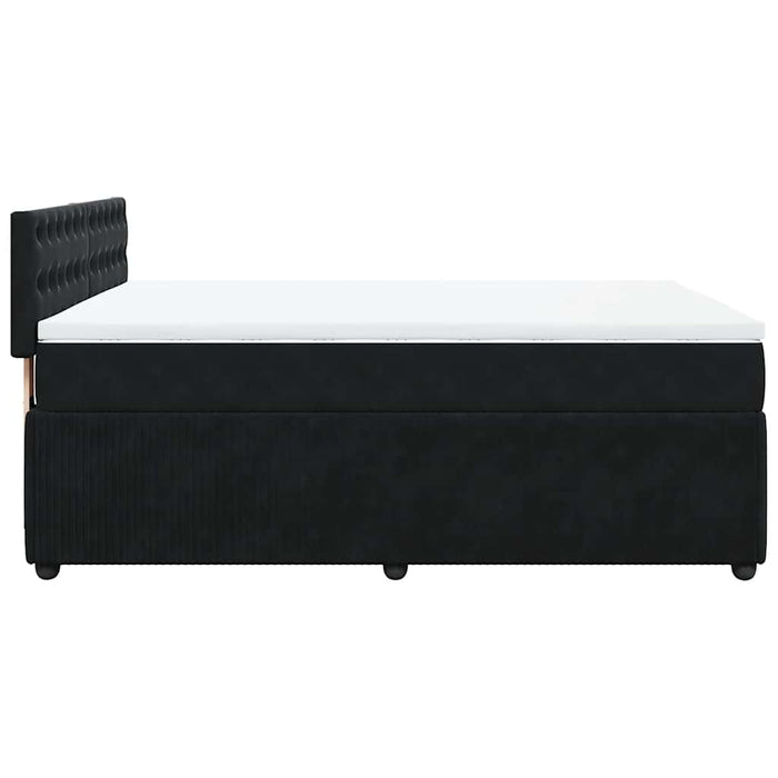 Pat box spring cu saltea, negru, 140x200 cm, catifea - WALTI WALTI