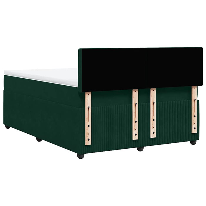 Pat box spring cu saltea, verde închis, 140x200 cm, catifea - WALTI WALTI