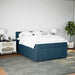 Pat box spring cu saltea, albastru, 140x200 cm, catifea - WALTI WALTI