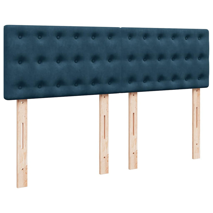Pat box spring cu saltea, albastru, 140x200 cm, catifea - WALTI WALTI