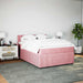Pat box spring cu saltea, roz, 140x200 cm, catifea - WALTI WALTI