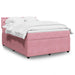 Pat box spring cu saltea, roz, 140x200 cm, catifea - WALTI WALTI