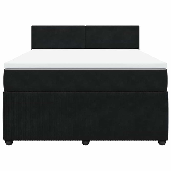 Pat box spring cu saltea, negru, 160x200 cm, catifea - WALTI WALTI