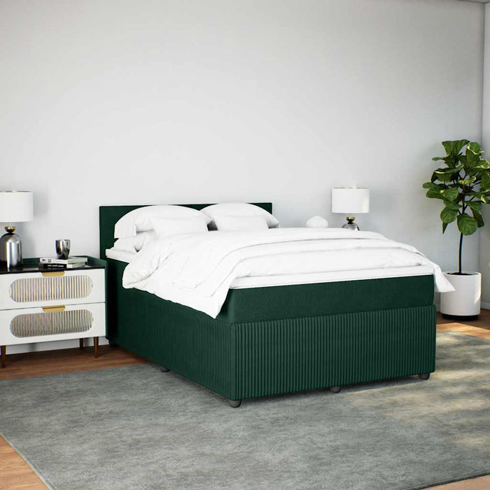 Pat box spring cu saltea, verde închis, 160x200 cm, catifea - WALTI WALTI