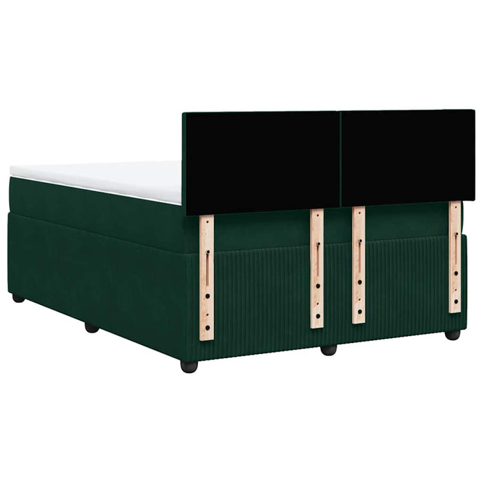 Pat box spring cu saltea, verde închis, 160x200 cm, catifea - WALTI WALTI