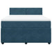 Pat box spring cu saltea, albastru, 160x200 cm, catifea - WALTI WALTI