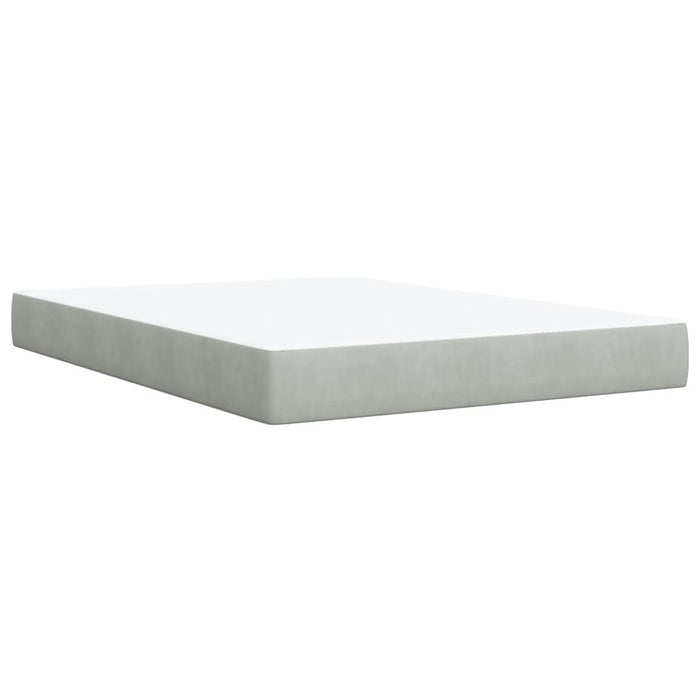 Pat box spring cu saltea, gri deschis, 160x200 cm, catifea - WALTI WALTI