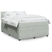 Pat box spring cu saltea, gri deschis, 160x200 cm, catifea - WALTI WALTI