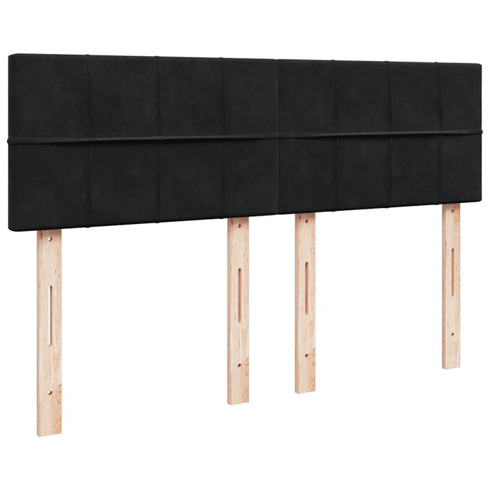 Pat box spring cu saltea, negru, 160x200 cm, catifea - WALTI WALTI