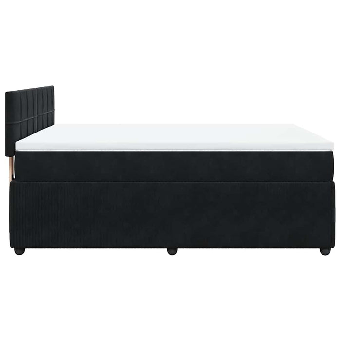 Pat box spring cu saltea, negru, 160x200 cm, catifea - WALTI WALTI