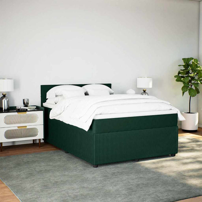Pat box spring cu saltea, verde închis, 160x200 cm, catifea - WALTI WALTI