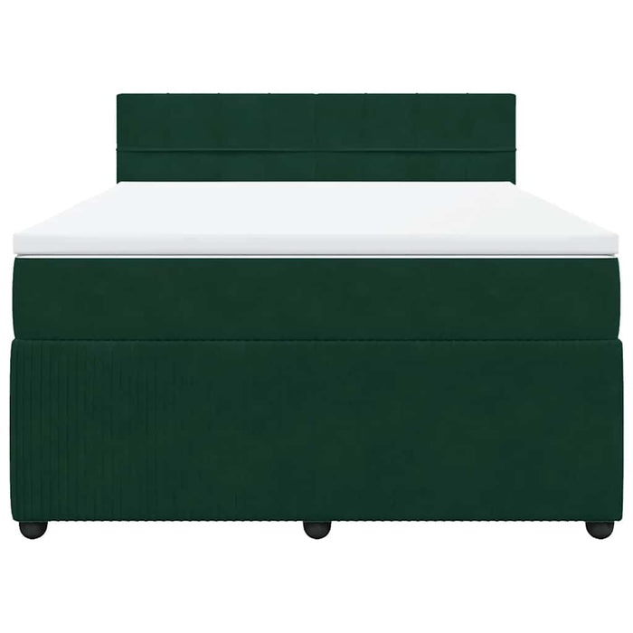 Pat box spring cu saltea, verde închis, 160x200 cm, catifea - WALTI WALTI