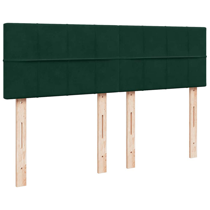 Pat box spring cu saltea, verde închis, 160x200 cm, catifea - WALTI WALTI