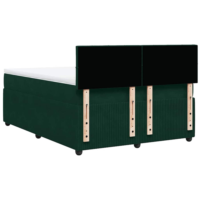 Pat box spring cu saltea, verde închis, 160x200 cm, catifea - WALTI WALTI