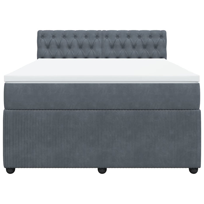 Pat box spring cu saltea, gri închis, 160x200 cm, catifea - WALTI WALTI