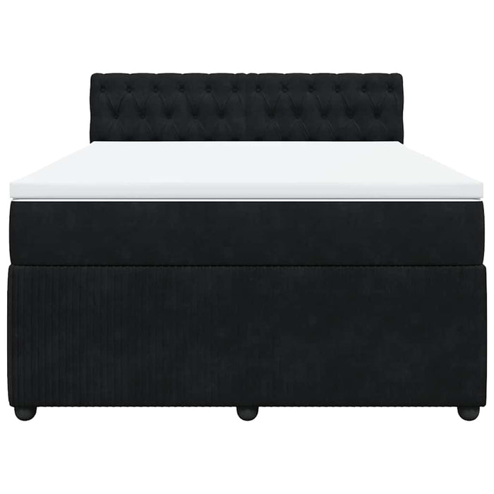 Pat box spring cu saltea, negru, 160x200 cm, catifea - WALTI WALTI