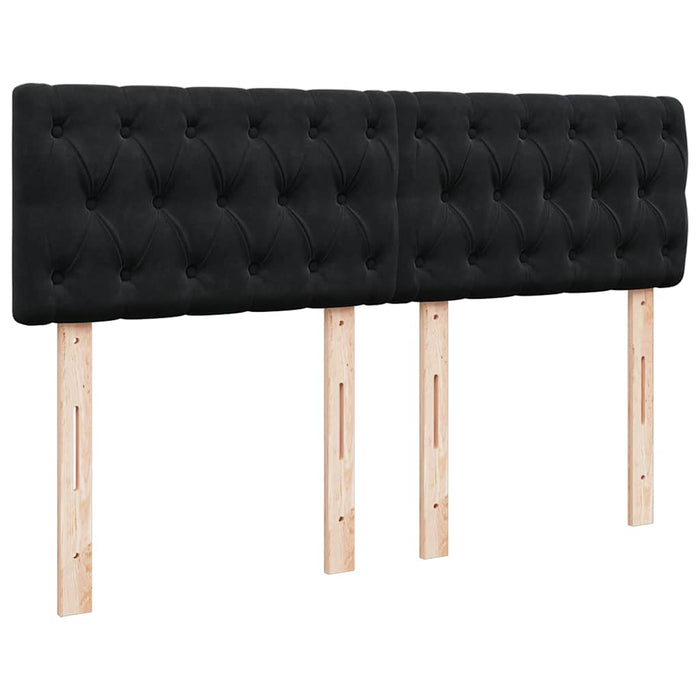 Pat box spring cu saltea, negru, 160x200 cm, catifea - WALTI WALTI