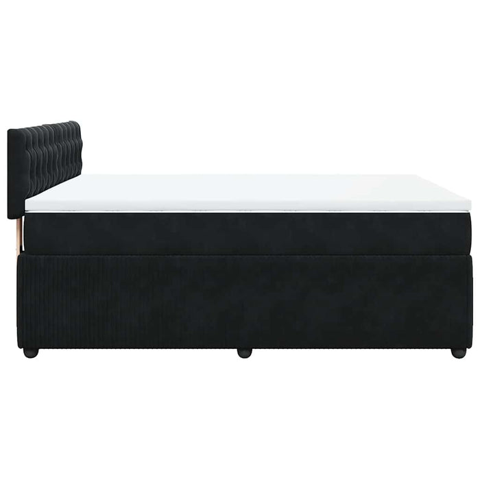 Pat box spring cu saltea, negru, 160x200 cm, catifea - WALTI WALTI