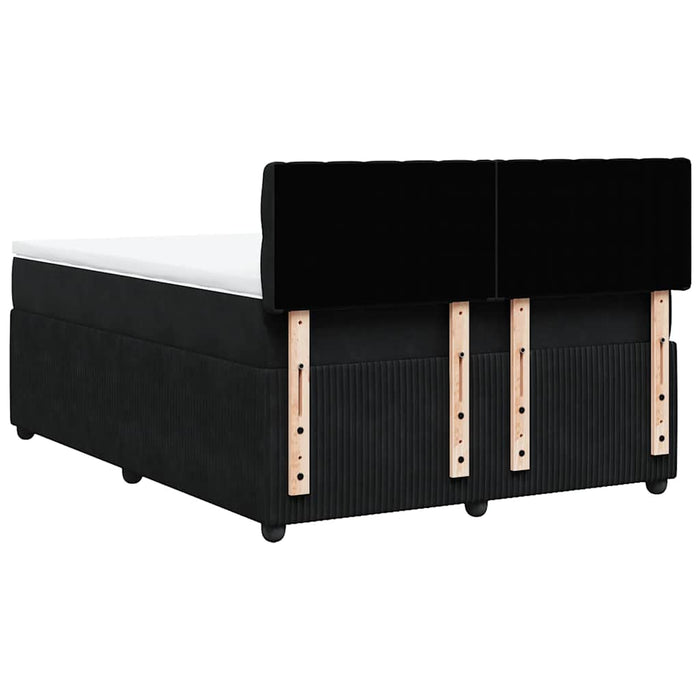 Pat box spring cu saltea, negru, 160x200 cm, catifea - WALTI WALTI