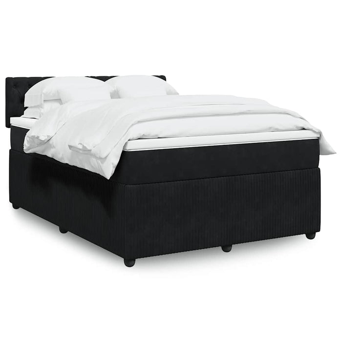 Pat box spring cu saltea, negru, 160x200 cm, catifea - WALTI WALTI