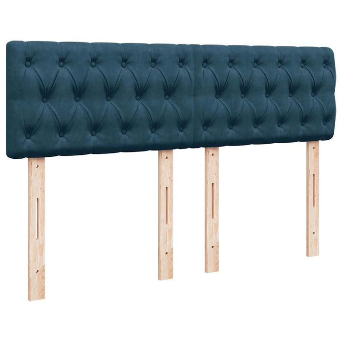 Pat box spring cu saltea, albastru, 160x200 cm, catifea - WALTI WALTI