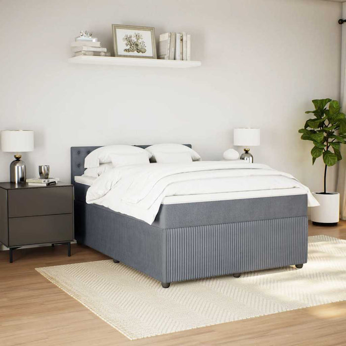 Pat box spring cu saltea, gri închis, 160x200 cm, catifea - WALTI WALTI