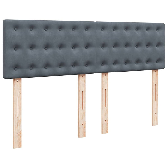 Pat box spring cu saltea, gri închis, 160x200 cm, catifea - WALTI WALTI