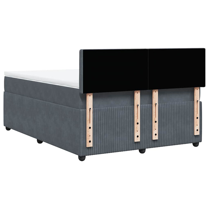 Pat box spring cu saltea, gri închis, 160x200 cm, catifea - WALTI WALTI