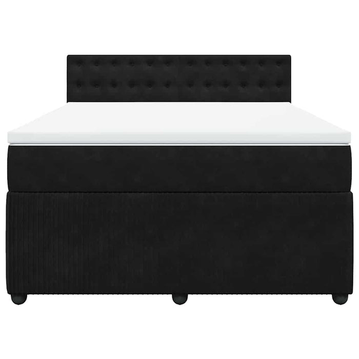 Pat box spring cu saltea, negru, 160x200 cm, catifea - WALTI WALTI