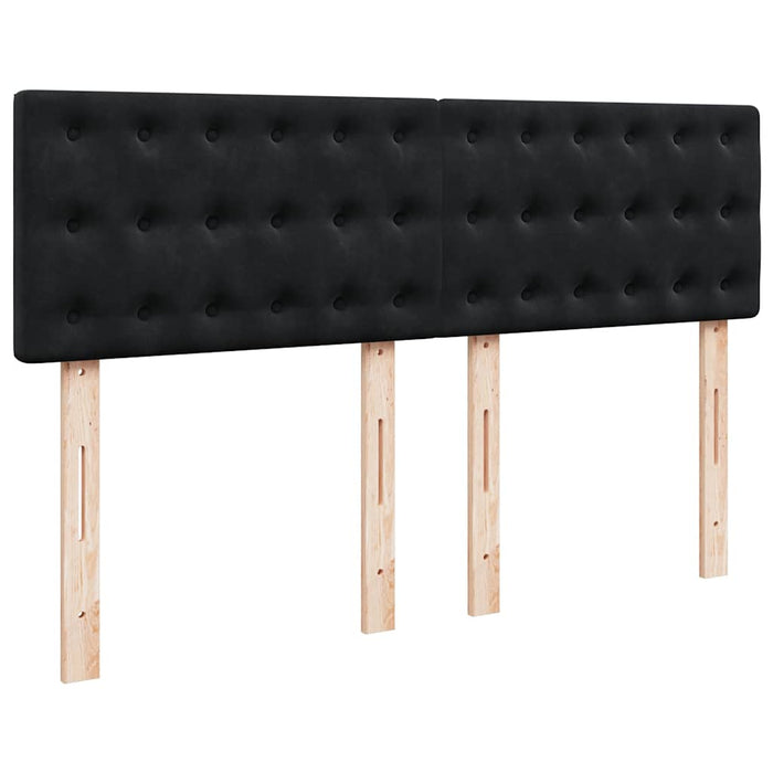Pat box spring cu saltea, negru, 160x200 cm, catifea - WALTI WALTI