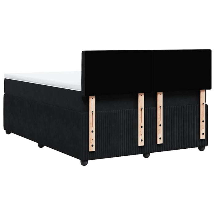 Pat box spring cu saltea, negru, 160x200 cm, catifea - WALTI WALTI