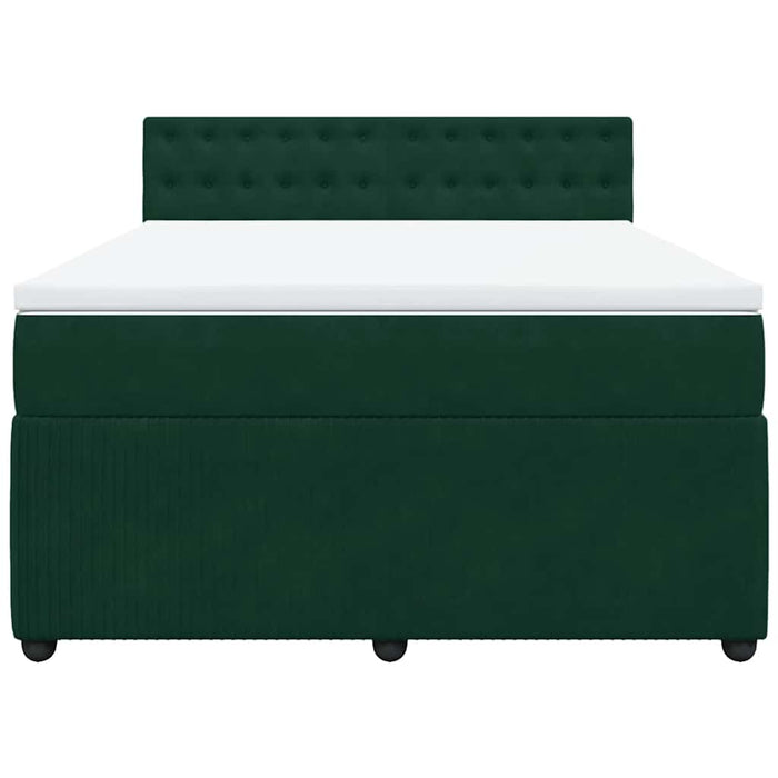 Pat box spring cu saltea, verde închis, 160x200 cm, catifea - WALTI WALTI