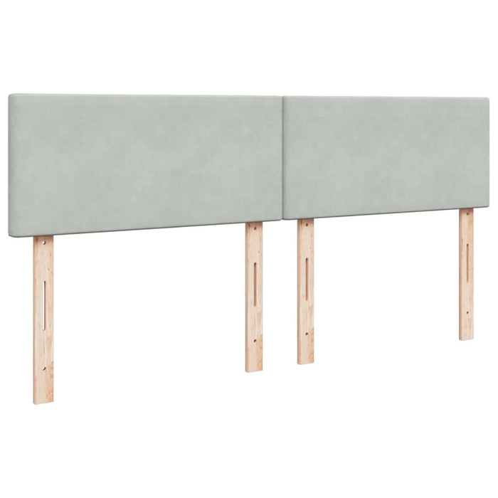 Pat box spring cu saltea, gri deschis, 180x200 cm, catifea - WALTI WALTI