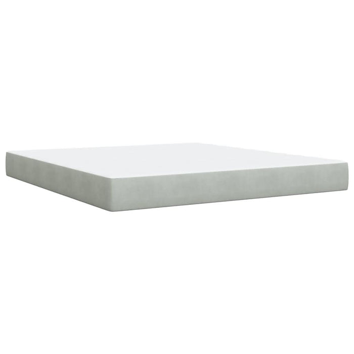 Pat box spring cu saltea, gri deschis, 180x200 cm, catifea - WALTI WALTI