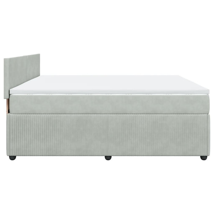 Pat box spring cu saltea, gri deschis, 180x200 cm, catifea - WALTI WALTI