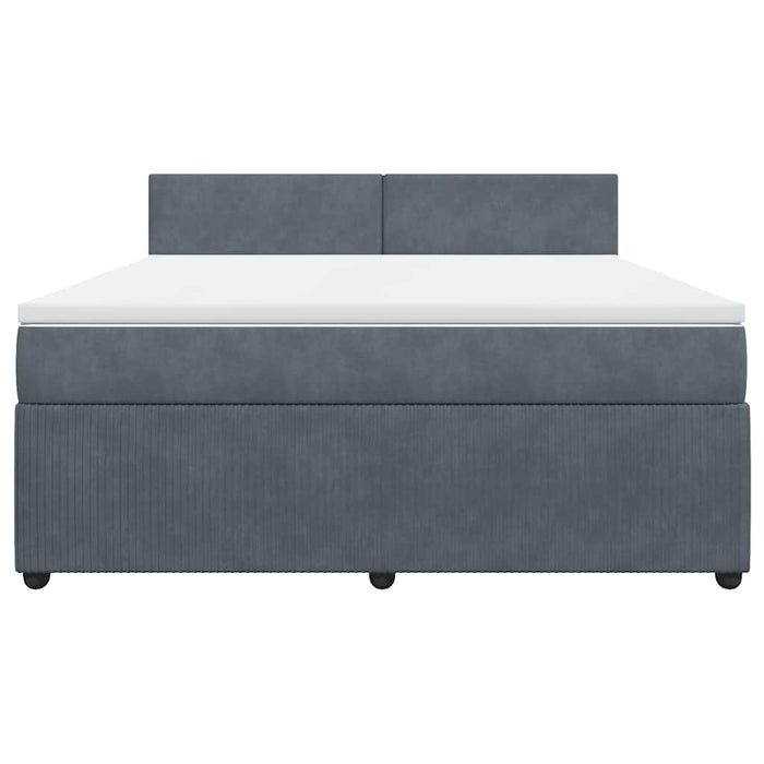 Pat box spring cu saltea, gri închis, 180x200 cm, catifea - WALTI WALTI