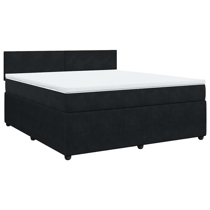 Pat box spring cu saltea, negru, 180x200 cm, catifea - WALTI WALTI