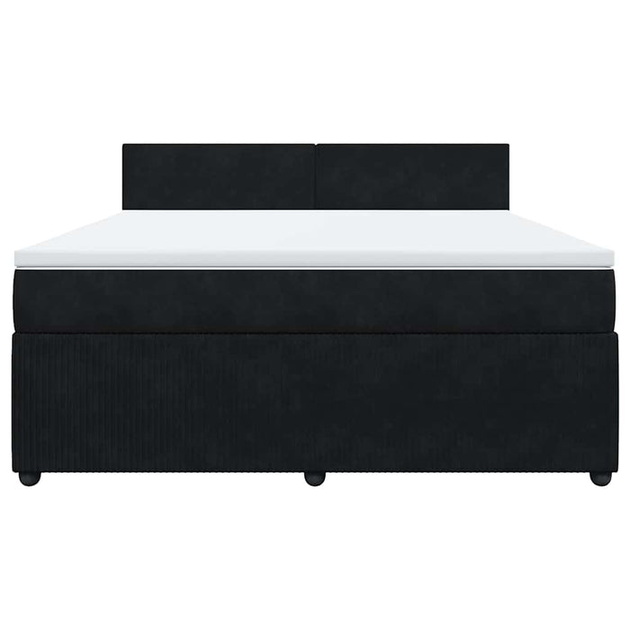 Pat box spring cu saltea, negru, 180x200 cm, catifea - WALTI WALTI