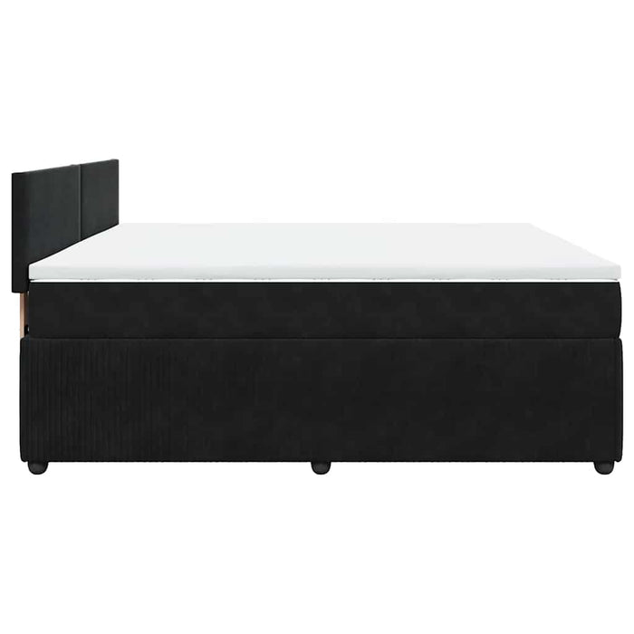 Pat box spring cu saltea, negru, 180x200 cm, catifea - WALTI WALTI