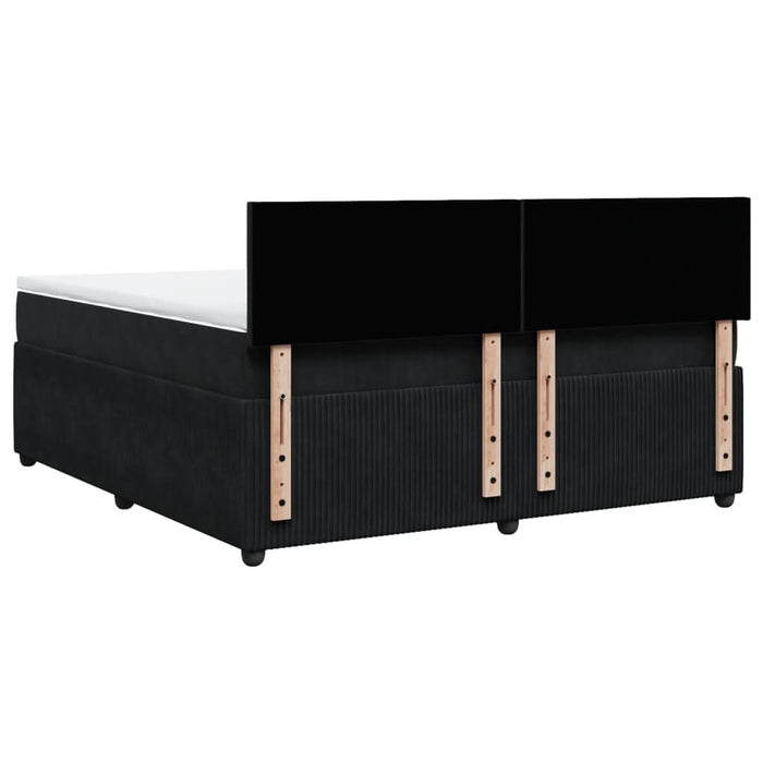 Pat box spring cu saltea, negru, 180x200 cm, catifea - WALTI WALTI