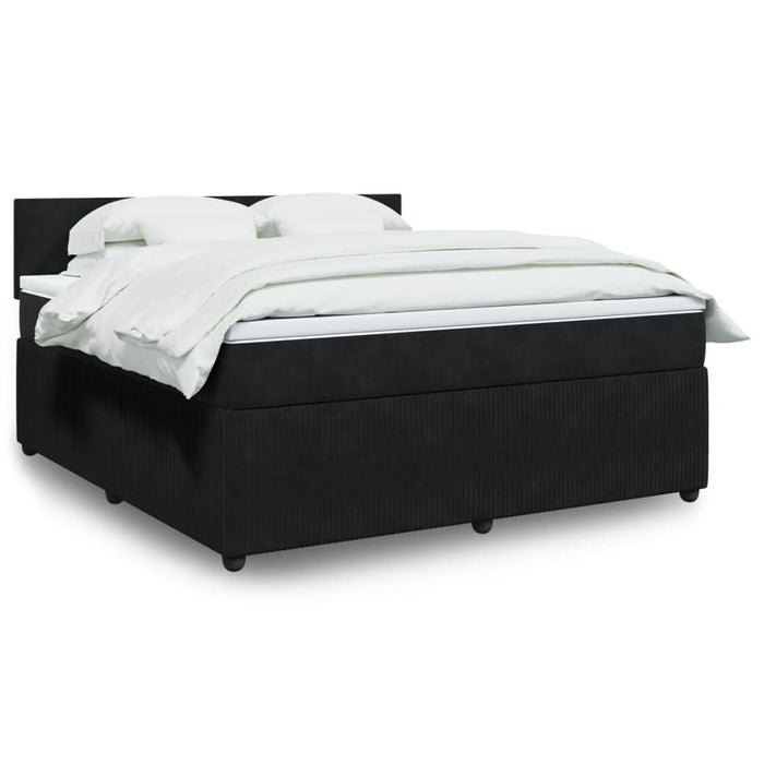 Pat box spring cu saltea, negru, 180x200 cm, catifea - WALTI WALTI