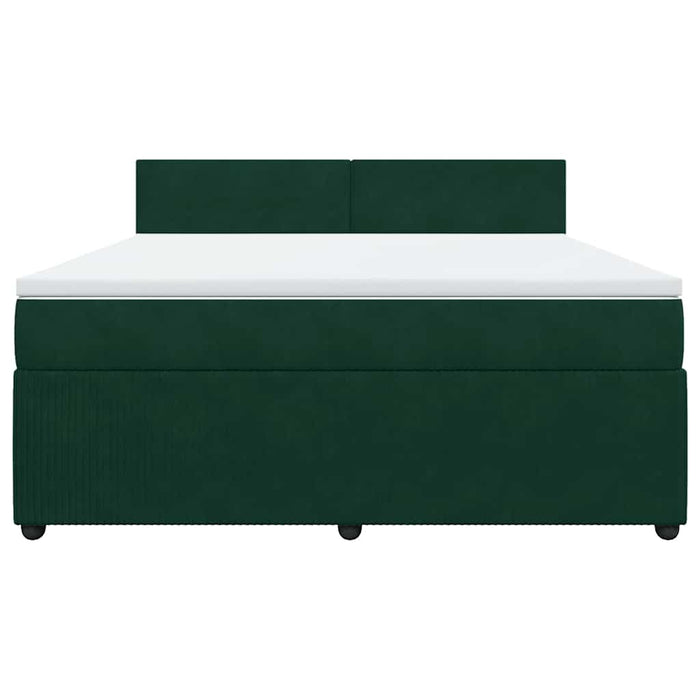 Pat box spring cu saltea, verde închis, 180x200 cm, catifea - WALTI WALTI