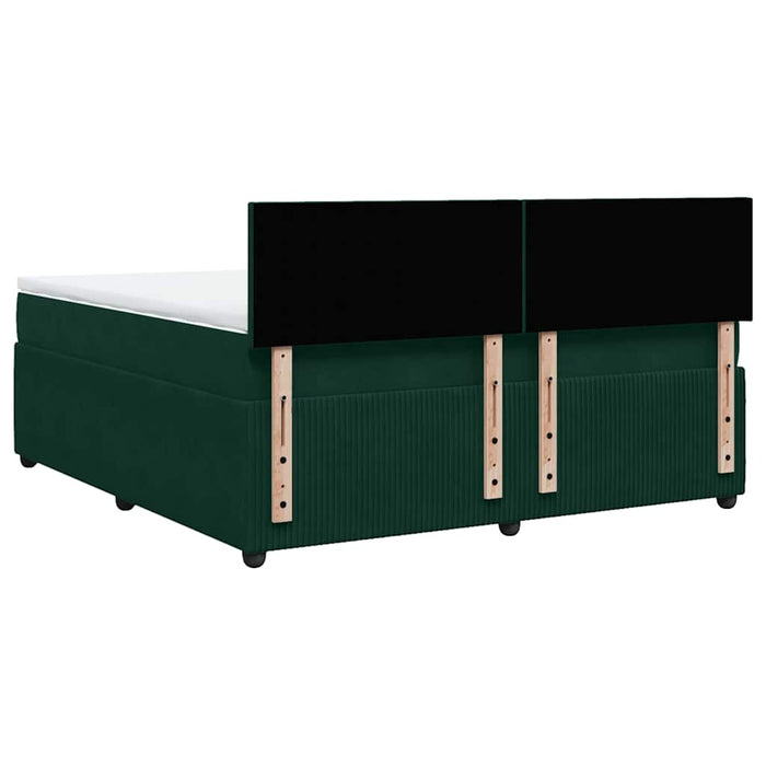 Pat box spring cu saltea, verde închis, 180x200 cm, catifea - WALTI WALTI