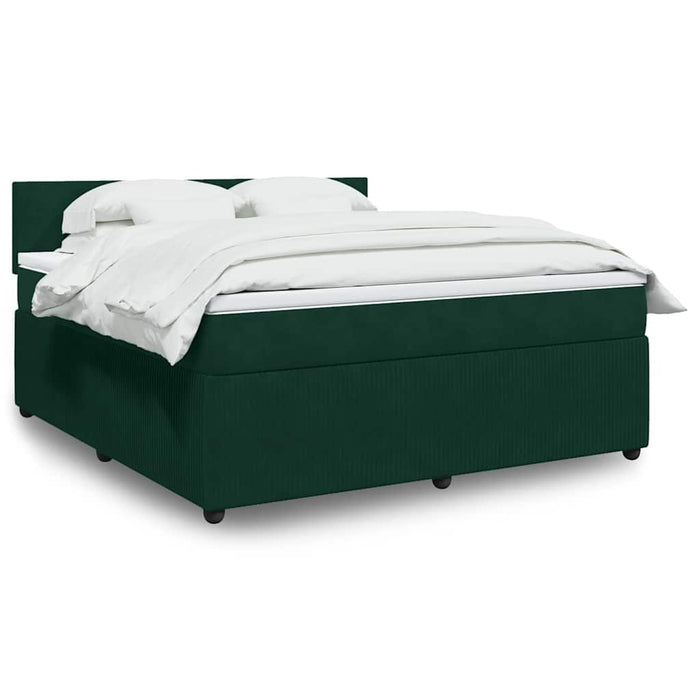 Pat box spring cu saltea, verde închis, 180x200 cm, catifea - WALTI WALTI