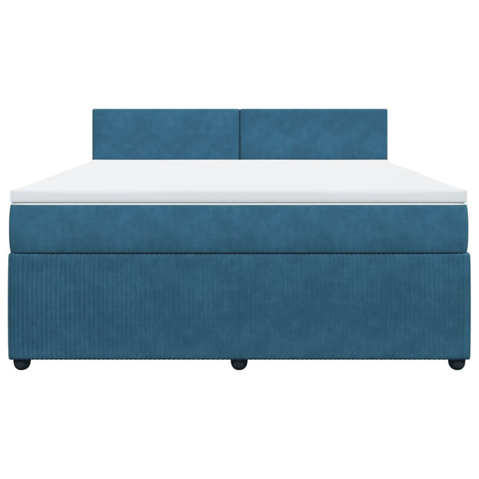 Pat box spring cu saltea, albastru, 180x200 cm, catifea - WALTI WALTI