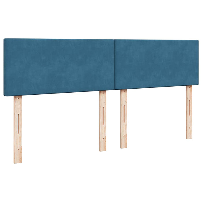 Pat box spring cu saltea, albastru, 180x200 cm, catifea - WALTI WALTI