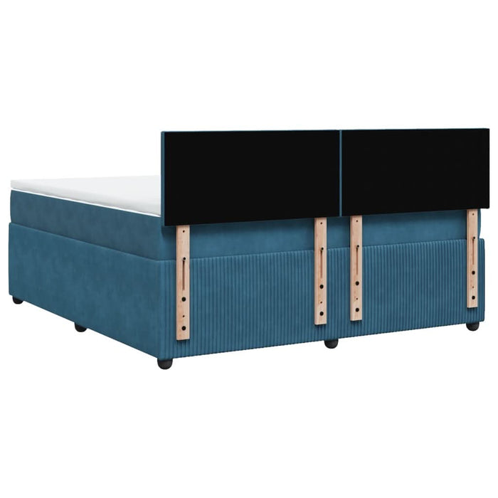 Pat box spring cu saltea, albastru, 180x200 cm, catifea - WALTI WALTI