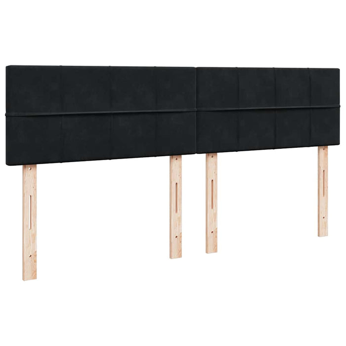 Pat box spring cu saltea, negru, 180x200 cm, catifea WALTI