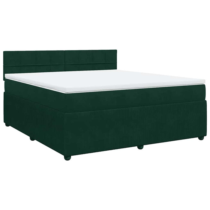 Pat box spring cu saltea, verde închis, 180x200 cm, catifea - WALTI WALTI